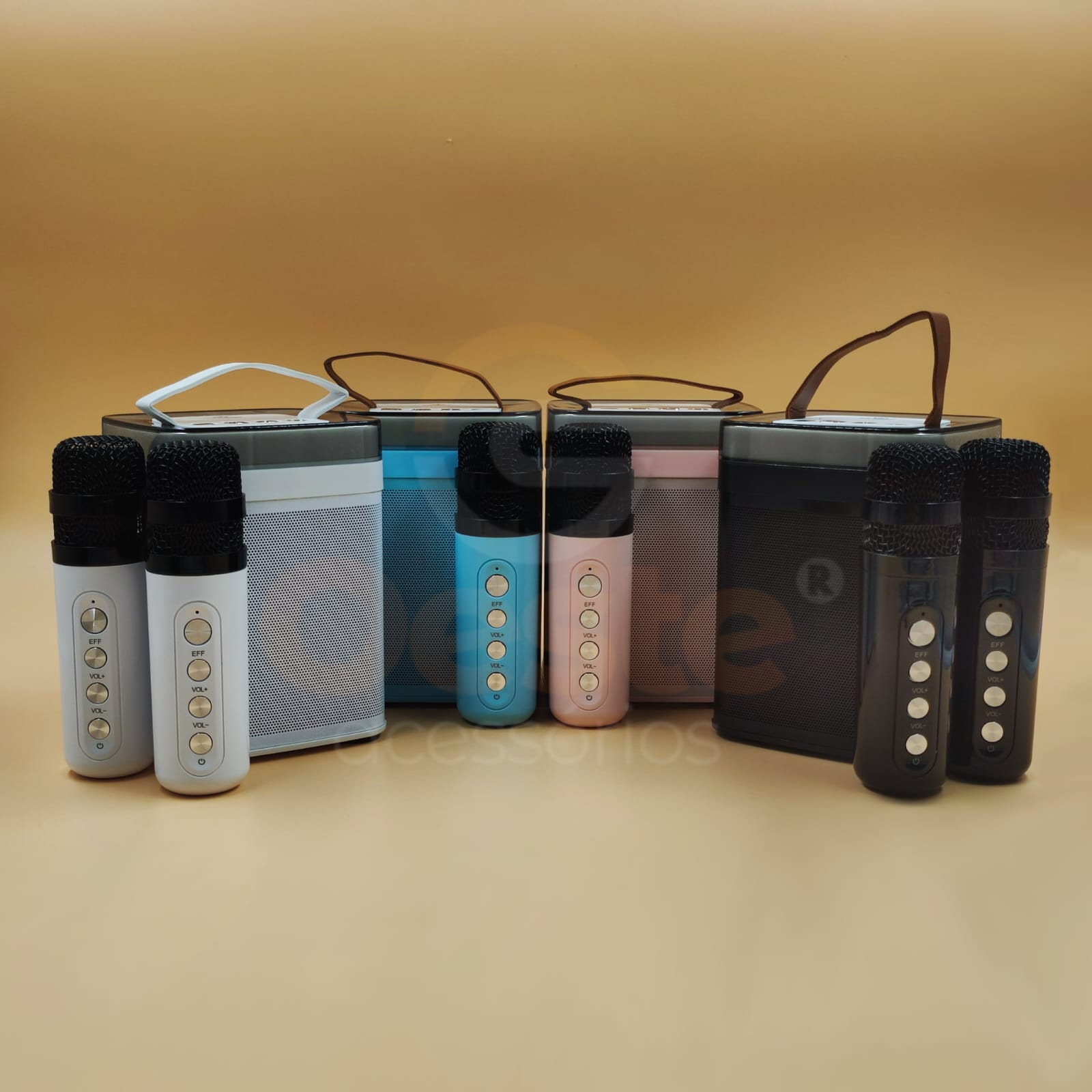 CAIXA DE SOM COM 2 MICROFONES KAPBOM KA-8930